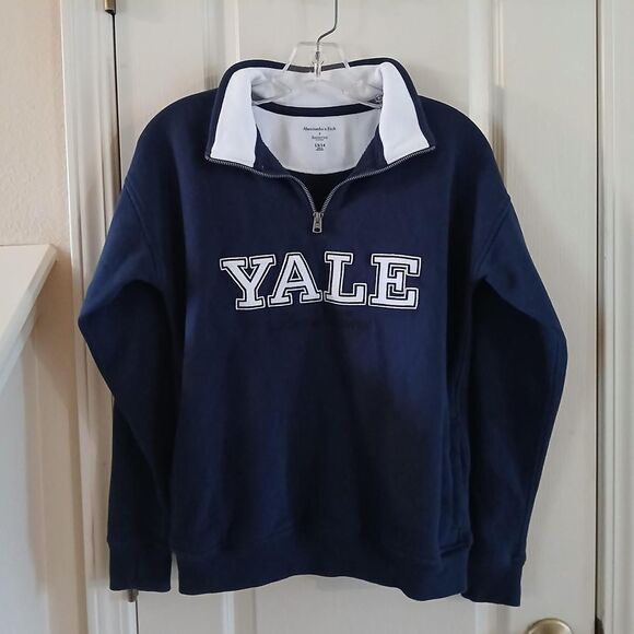 Abercrombie & Fitch Other - Abercrombie & Fitch x Reserve by Blur 84 Navy Quarter Zip Yale Sweatshirt 13/14